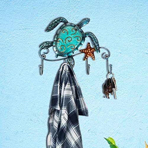 Tooarts Wall Mounted Key Holder Turtle Wall Hooks Iron Key Hook Rustic Wall Decorative Hook Living Room Bathroom Ornament - Image 2