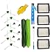 Pièces accessoires pour aspirateur iRobot Roomba i7 i7Plus e5 e6 e7 Réapprovisionnement (4 filtres, 6 brosses latérales, 1 jeu de brosses en caoutchouc)
