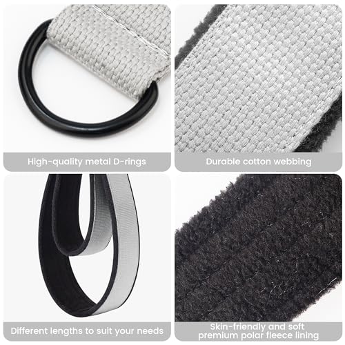 2pcs comfortable enhanced thickness pilates double loop strap - d-ring strap for home gym amp yoga workout accessories