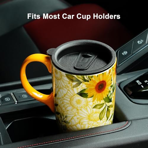 Taza de cerámica para viaje 17oz con tapa y mango miniatura 5