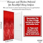 KatchOn, Large Red Streamers for Red Party Decoration - Pack of 2 | Valentines Fringe Backdrop for Valentines Day Decorations | Foil Fringe for Carnival, Casino Theme Party Decorations - Image 3