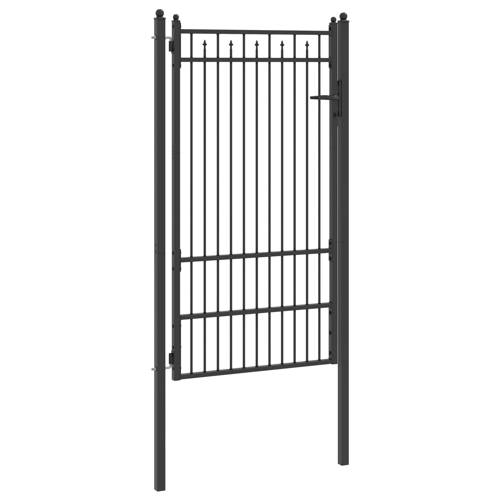 vidaXL Cancello per recinzione HORST 100 x 175 cm Metallo Nero, Cancello moderno, sicurezza in giardino, soluzione d'ingresso, recinzione esterna, accesso alla proprietà