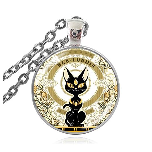 Forntida egyptisk katt gud halsband Egypten herre hänge handgjort glashalsband kvinnor man smycken amulett tillbehör