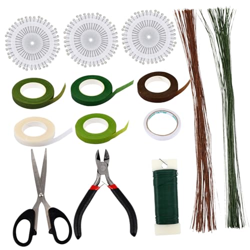 LALAFINA 1Set Floral Making Tool Durable Double Sided Floral Tape Iron Wire for Flower Art Packaging Flower Package Accessories for Creative Arrangements