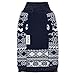 Blueberry Pet 4 Patterns Vintage Tinsel Knit Fair Isle Dog Sweater in Midnight Blue, Back Length 10
