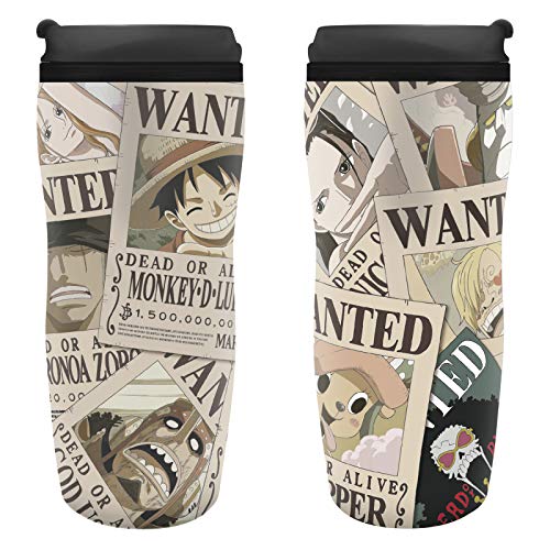 ABYstyle Taza One Piece To Go Wanted Luffy 355ml plástico Beige Negro