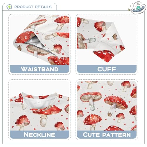 JUNZAN Red Mushrooms Little Boys Hoodie Sweatshirt Fleece Kids Hoodies Boys Camping 4T3