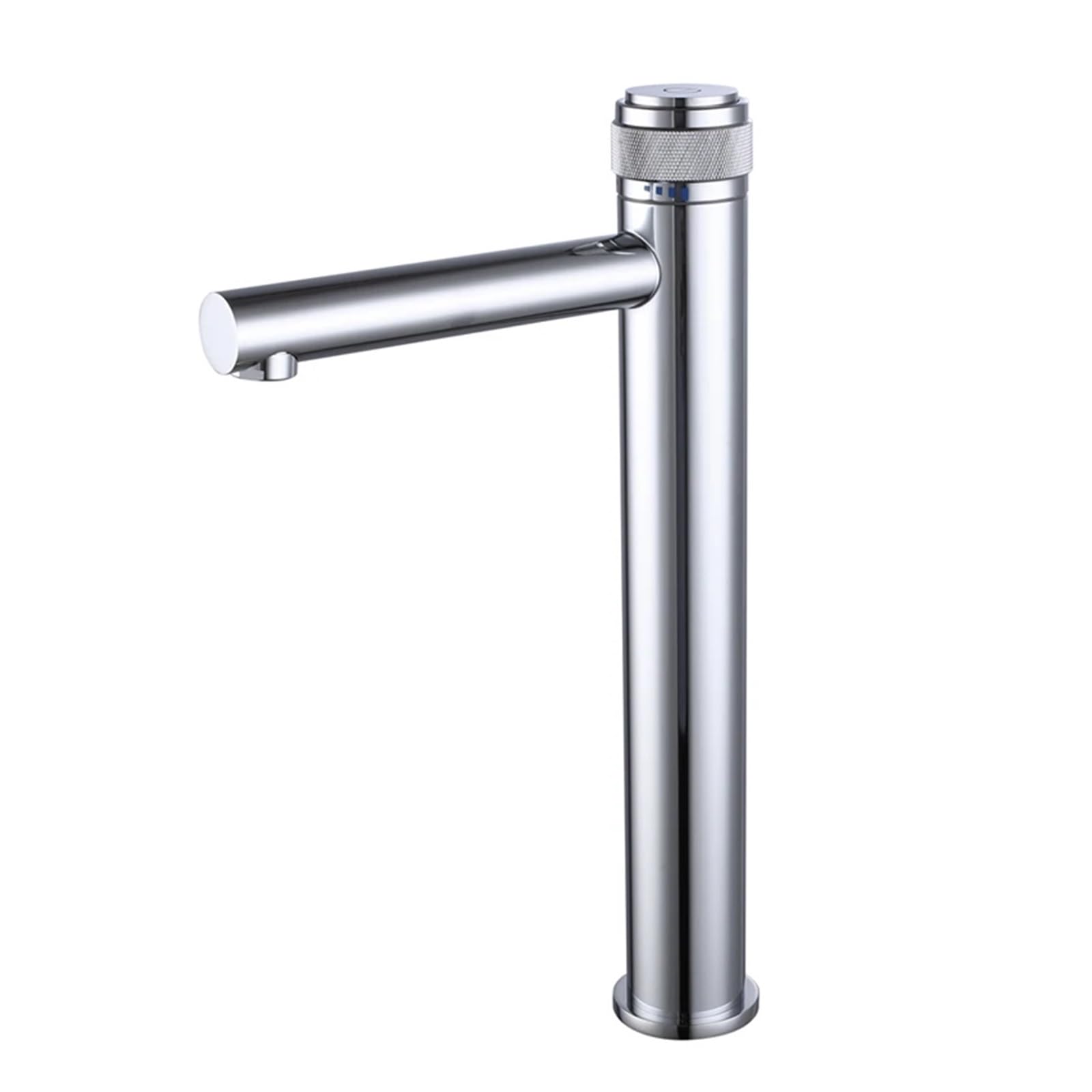 Grifo de lavabo monomando alto que soluciona salpicaduras en encimeras de baños modernos