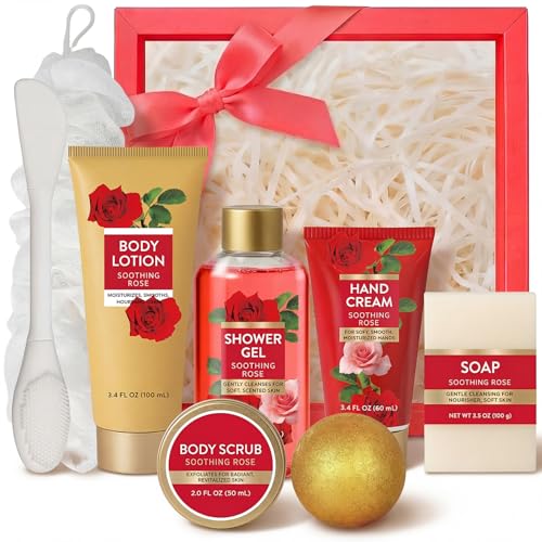 Spa Luxetique Gifts for Women 8pcs of Romantic Rose Gift Set for Women Bath and Body Works Gift Set Spa Gift for Womens Birthday Gift for Womens Mom Wife Girlfriend