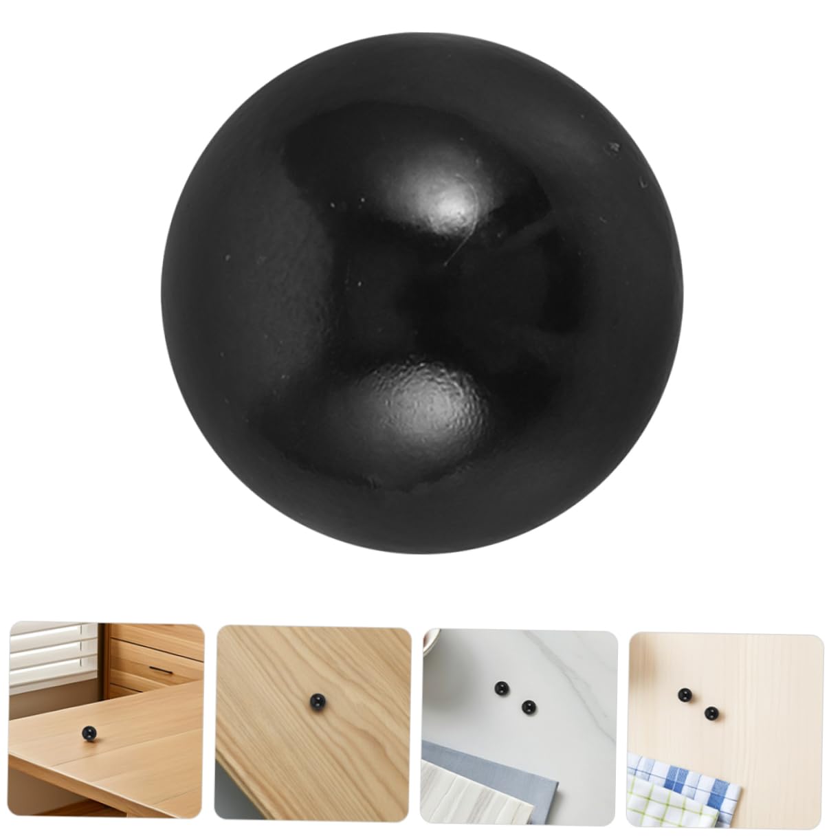 Abaodam Lot de 4 Boules de Rechange pour Mini Flipper en Plastique Noir, Faciles à Installer, Adaptées aux Tables de Jeu pour Usage Domestique