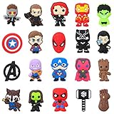 CY2SIDE 20PCS Superhero Cartoon Shoe Charm for Kids, Hero Decoration Charm for Shoes, Bracelet Wristband Charms for Toddlers Bday Gifts, Cool Clog Decor for Teens Boys Slip-On, Treasure Toys for Party