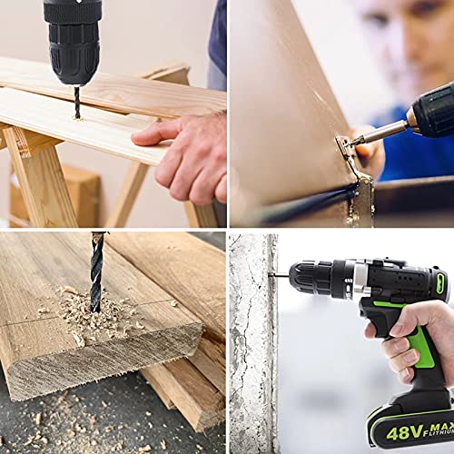 XMGJ 48V Akku-Bohrmaschine, 25-28 Nm Drehmomentbohrmaschine, Wiederaufladbare Treiberbohrmaschine, Für Den Hausgarten,B – Bild 6