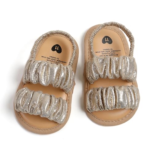 Image of QWZban Infant Baby Boys Girls Summer Sandals Party Wedding Dress Flats Shoes Newborn Crib Shoes First Walkers Prewalkers 0-18 Months