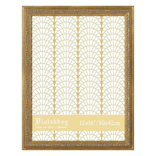 VIOLABBEY 12x16 Picture Frame Gold, Vintage Photo...