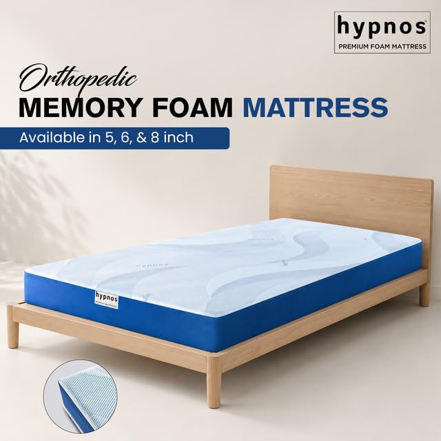 Image of Hypnos by Peps Panorama Orthopedic Memory Foam Mattress | Zero Disturbance Motion Isolation |6 - Inch Bed Mattress| Anti-Microbial Fabric | 10 Year Warranty |King Size Mattress 72X72X06 Inches