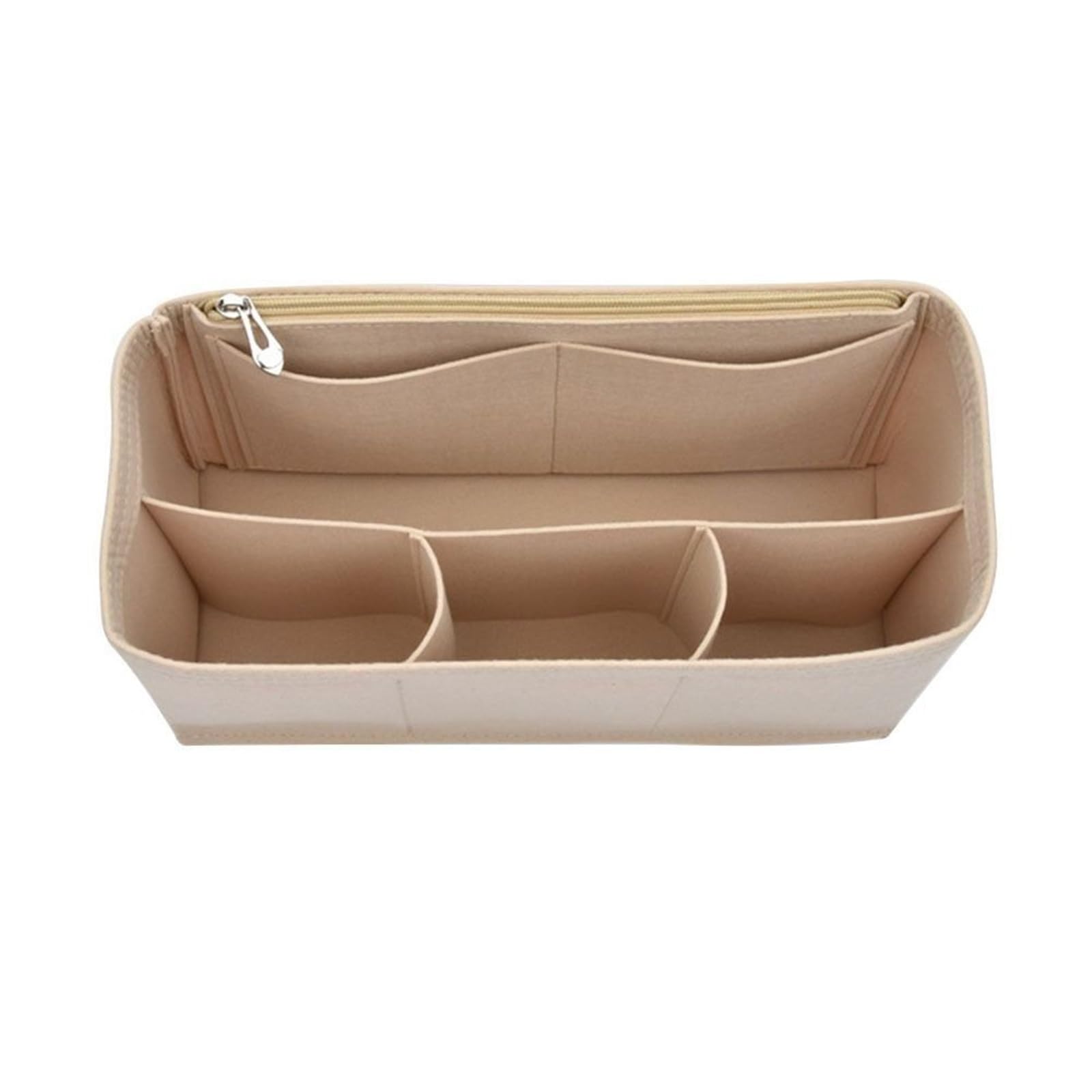 NJIEzhao Felt Handbag Insert Felt Insert Liner Purse Organiser Pouch Handbag Tote Bag Internal(Beige-Style-3)