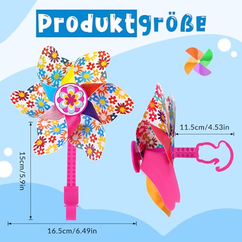 Baoblaze Windrad für Kinderfahrrad, Bike Windrad Windmühle, Kinder Fahrrad Lenker Blume Pinwheel, Pinwheel Dekoration für Alle Fahrräder, Roller, Dreiräder, Laufräder, Kinderwagen, Buggys, Blume