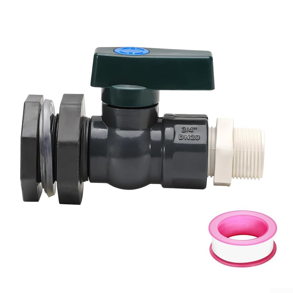 Valvola In PVC Da 3/4 Per Contenitori Acqua Piovana Con Adattatore Per Tubo - Rubinetto A Innesto Per Cisterne E Bidoni - 2
