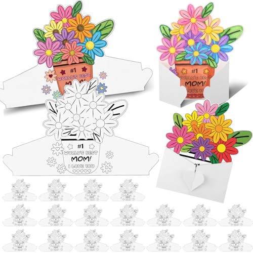 Tarjetas de felicitación para colorear flores Motipuns, un tierno regalo de agradecimiento