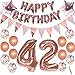 Produktbild 42. Geburtstag Dekoration Frau Rosegold 42th Geburtstag Party Deko Set,geburtstag deko frauen 42 jahre,42 geburtstag frau deko 42 geburtstag Geschenk frau damen Riesen Folienballon Zahl 42 Luftballon
