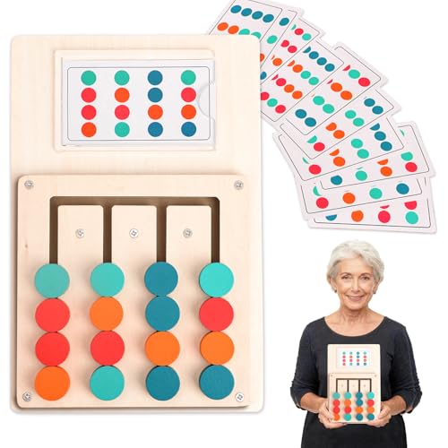 Puzzle für Demenzkranke & Farb-Memory - Demenz Beschäftigung aus Holz Farb-Memory Gedächtnisspiel mit 12 Karten Einfaches Spiele für Sehbehinderte Senioren mit Demenz zur Beschäftigung & Aktivierung