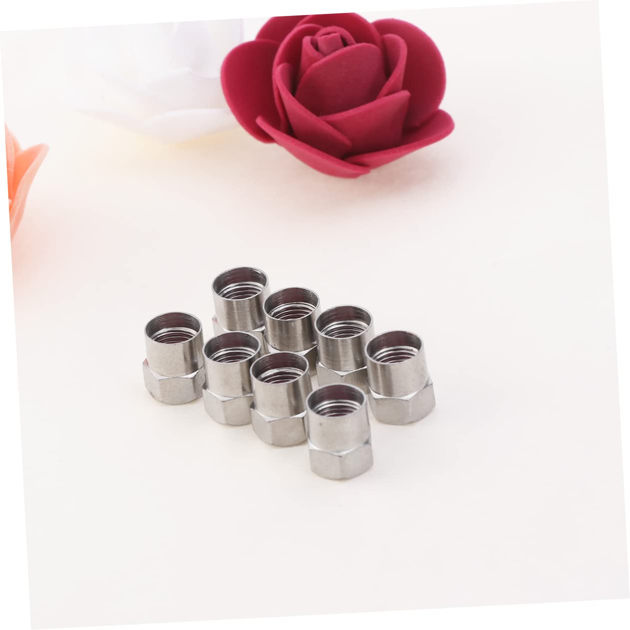 Toddmomy 20pcs Universal Tire Valve Stem Caps for Car Auto Bike Bicycle Half Hexagon Air Caps Easy Install Brass