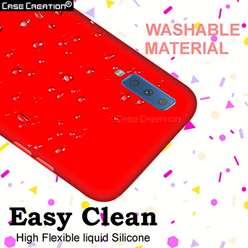 Image of Case Creation Luxurious OG Series for Samsung A7 2018 Case Cover,Anti-Dirty Slim Case Frosted Matte Cute Candy TPU Raised Bezel (Splash of Color) Back Cover for Samsung Galaxy A7 (2018) -Wine Red