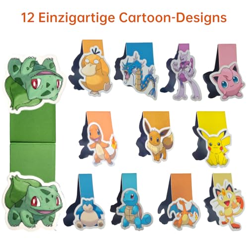 Lot de 12 marque-pages magnétiques pour enfants, adorables dessins animés, pour garçons et filles, accessoires de lecture de livres, petit cadeau pour les enseignants, les élèves, la rentrée des – vue 3