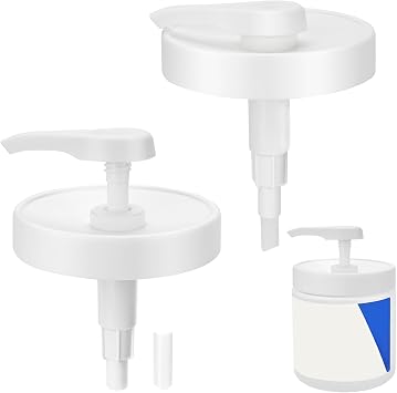 Pump Lid for CeraVe Moisturizing Cream 19oz 2Pcs Universal Pump for 3.3inch Diameter Mouth, Cream Pump Dispenser Fits for CeraVe 16oz Jars When Cut Tube Short