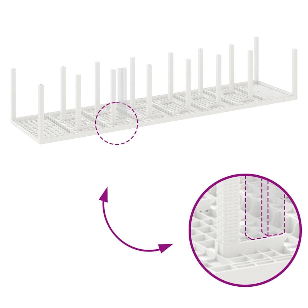 vidaXL Set da Pranzo da Giardino con Cuscini 15 PCS Bianco PP, Set da Pranzo per familiari all'aperto, Rettangolare, arredo Moderno, Chic per Feste in Giardino