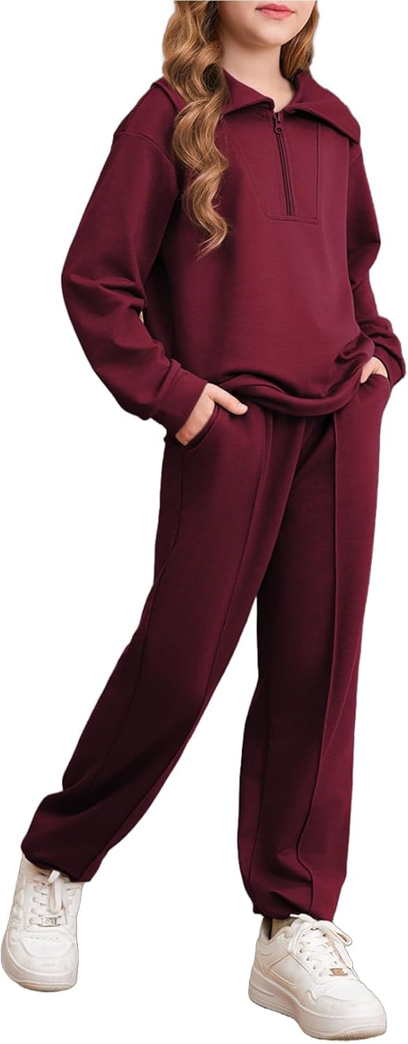 blibean Teen Girls Fall Cotton Sweat Suits Kids Pants Sets Size 6-15 Years