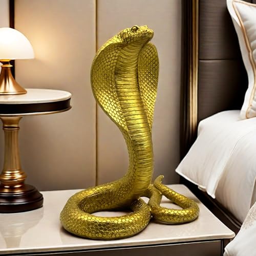 Estatua grande de serpiente King Cobra de 10 pulgadas miniatura 3