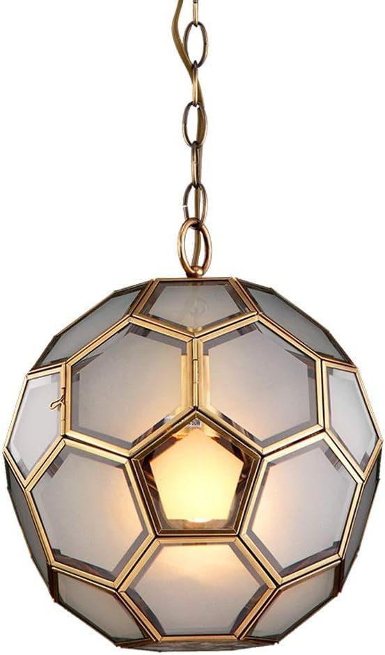 Lustre en cuivre football pour chambre d enfant et salle a manger deco de sport