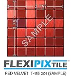 FLEXIPIXTILE, SAMPLE, Aluminum Mosaic Tile, Peel & Stick, Kitchen Backsplash, Accent Wall, RED VELVET