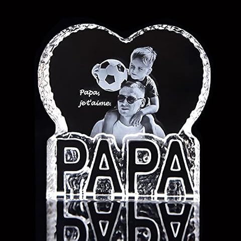 Mnplciea Personalised Crystal Photo, Customize Heart-Shaped Laser Engrave Picture, Personalised Gifts for Christmas Birthday Wedding Anniversary Cover