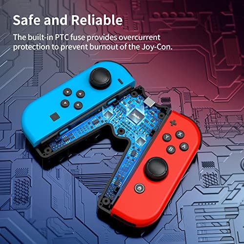 JINGDU Joy-Con Charging Grip Handle for Nintendo Switch, Jonstick Charging Comfort V-Shaped Gaming Grip Controller with Battery Indicators, Speed Charge While Play, Black