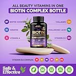 Biotin | Collagen | Keratin - Clinically Tested Supplement - Hair Growth Support, Skin & Nails - 25000 mcg Vitamins B2, B3, B6 & B7 + B1 & Hyaluronic Acid - Made in USA - Women & Men | 60 Capsules - Image 5