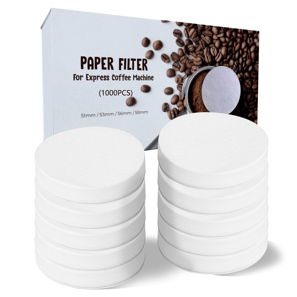 AGOGO Replacement Paper Coffee Filter Packs 1000 Count Round Coffee Maker Filters Compatible with Espresso Makers and Moka