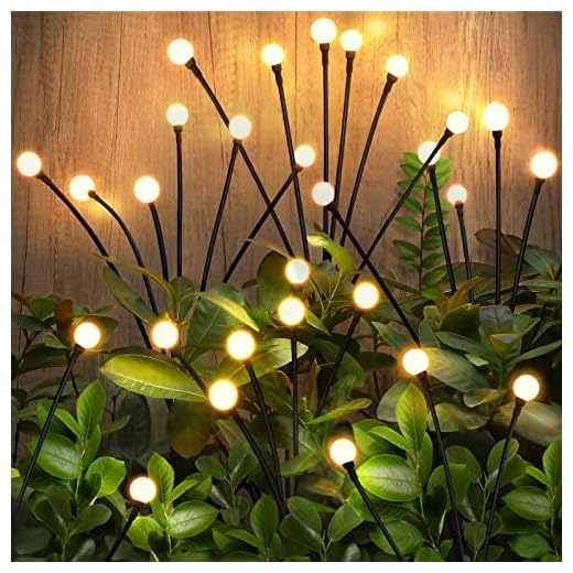 Brightever 【】 Solar Lights Outdoor Waterproof - Swaying Solar Garden Lights, Firefly Lights with Highly Flexible Copper Wires, Yard Pathway Christmas Landscape Stake Lights, 2 Packs
