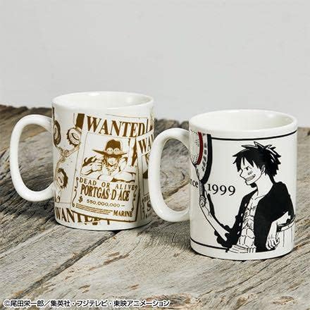 Amazon 限定 ワンピース Onepiece 一番くじ All Star J賞 thアニバーサリー マグカップ 周年記念ロゴ入り 三兄弟手配書 モンキー D ルフィ ポートガス D エース サボ 2点セット アイドル 芸能人グッズ 通販