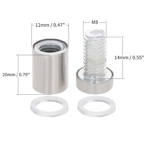 Miniatura 2 de Tornillos de separación para letreros de 8 piezas (12 pulgada de diámetro x 1 pulgada de largo) Tornillos publicitarios de acero inoxidable para