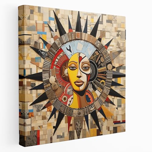Painted Anarchy Cultural Mosaic Collage Canvas Print, 12' x 12'