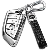 Creativity Suitable for BMW key fob Cover. Advanced soft TPU key box is compatible with F30 F45 F55 G20 G30 X1 X3 X4 X5 X6 X7 3 5 7 8 M5 M6 GT series smart key (Type B Silver Key Case + key chain set)