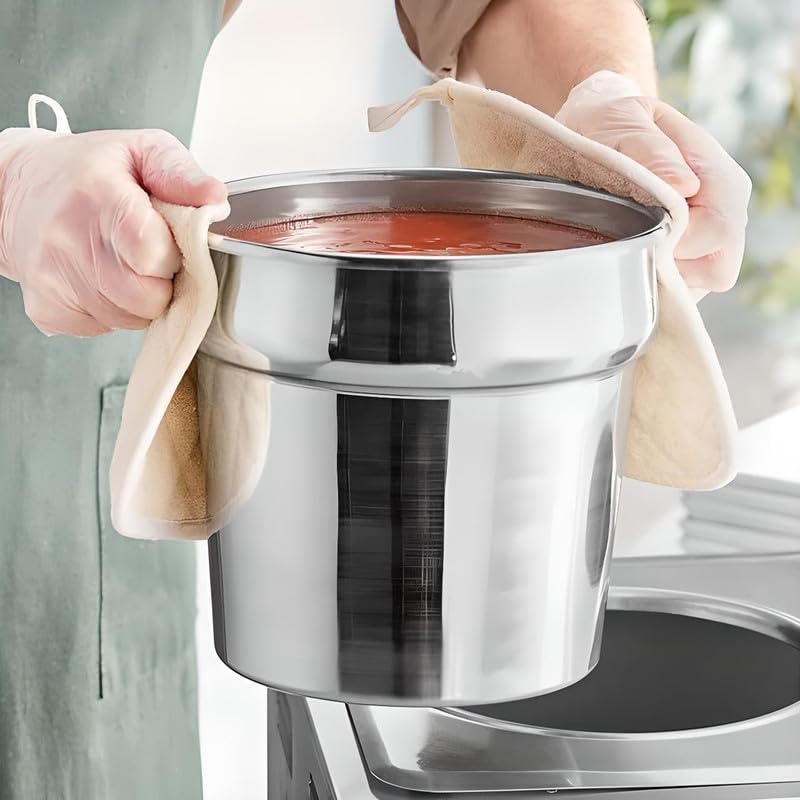 Miniatura 2 de OCS Parts Pro Series - Juego de 3 macetas de 7 cuartos de galón  Maceta de acero inoxidable de 9.5 x 8.13 pulgadas para salsas, sopas, estufas,