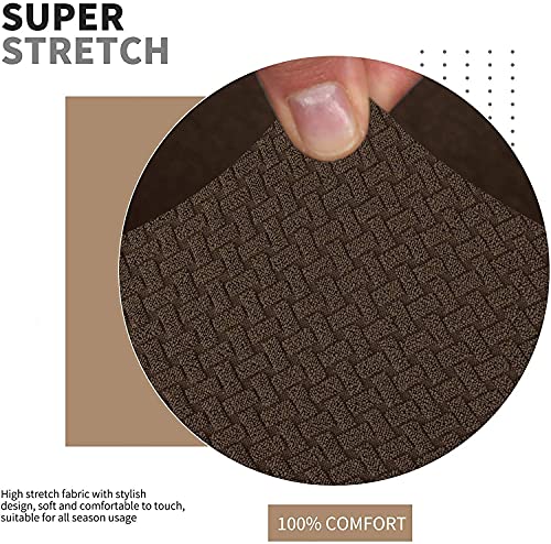 Wsimei Newest Design 8-Pieces Recliner Sofa Covers Spandex Jacquard Stretch Reclining Couch Covers For 3 Seater Sofa Slipcovers Thick Soft Washable Furniture Covers With Elastic Bottom (Dark Coffee) #TOP3