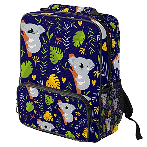 Sac à dos ordinateur portable imprimé koala bleu avec bretelles rembourrées confort