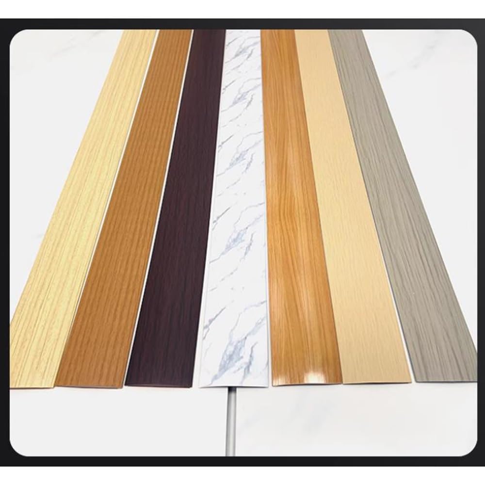 Tiras De Transición para Pisos De Vinilo con Veta De Mármol, Tiras De Reparación De Umbrales, Tiras Divisorias Planas para Laminado 76mm De Ancho(White,5m-197in)