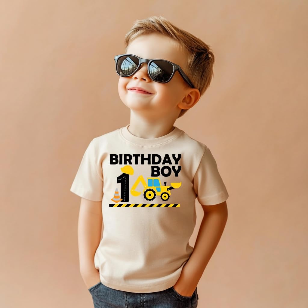 2nd 3rd 4th 5th Birthday Boy Shirt Toddler Kids T-Shirt, Happy Toddler Birthday Tee, Excavator Graphic Shirt
