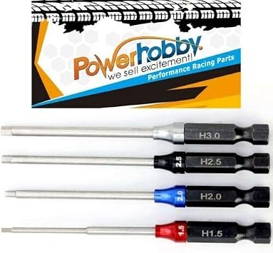 Powerhobby Standard + Metric RC Hex Driver 1/4 Power Tool Tip Set Combo