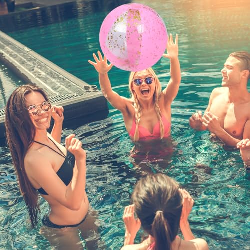 Ballons de plage gonflables 24 pouces avec confettis et pompe